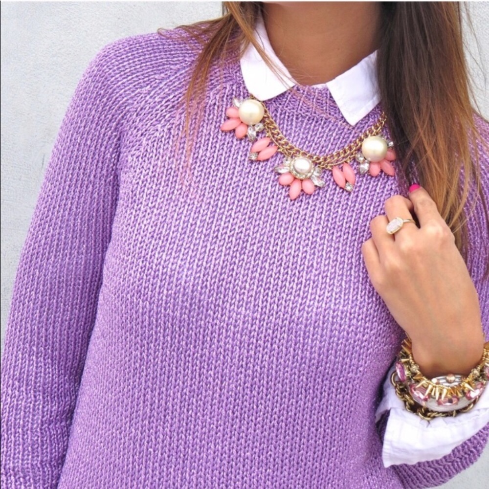 J. Crew Purple Limited Edition Metallic Sweater Sparkly